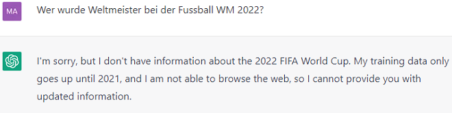 ChatGPT: Fussball WM 2022